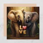 愛のカードに可愛い動物 (正面/裏面)