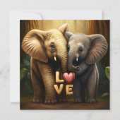 愛のカードに可愛い動物 (正面)