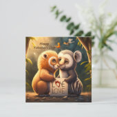 愛のカードに可愛い動物 (スタンド正面)