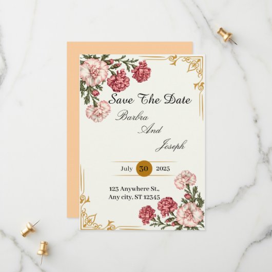 愛のカーネーション セーブザデート (正面/裏面インサイチュ)