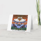 愛のキスをするな白鳥、ハートの形の首 カード (裏面)