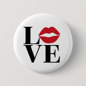 愛のキス:赤い唇のエディションモダンのピンボタン 缶バッジ (正面)