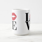 愛のキス：赤い唇の版マグカップ コーヒーマグカップ (中央)