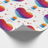 愛のキャットとバルーン ラッピングペーパー (角)