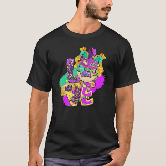 愛のキングケーキ面白いマルディグラパーティーカーニバル Tシャツ (正面)