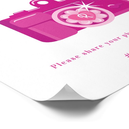 愛のキンセアニェラピンクカメラのハッシュタグをキャプチャ ポスター (角)