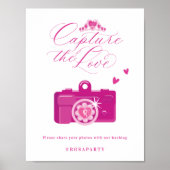 愛のキンセアニェラピンクカメラのハッシュタグをキャプチャ ポスター (正面)