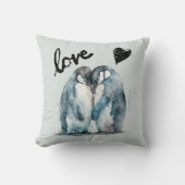 愛のギフトに可愛いペンギンアイディアのためのバレンタイン クッション (正面)