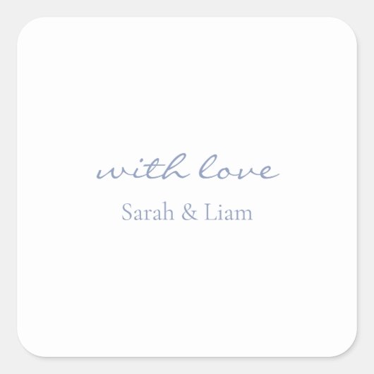 愛のギフトの好意のステッカーとネトラル結婚シック スクエアシール (正面)