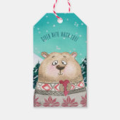 愛のクリスマスと与えかわいクマの雪景色 ギフトタグ (正面)