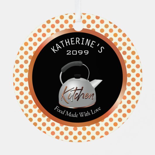 愛のクリスマスに作られる銅のキッチンフード メタルオーナメント (裏面)