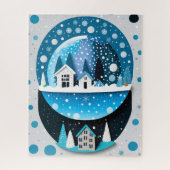 愛のクリスマスに冬の青結婚い鳥 ジグソーパズル (縦)