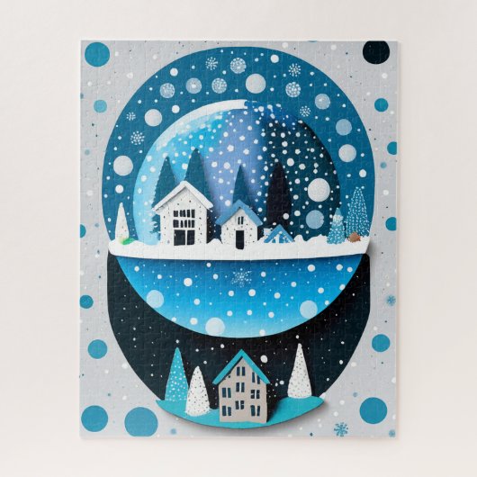 愛のクリスマスに冬の青結婚い鳥 ジグソーパズル (縦)