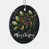 愛のクリスマスに自分自身を包む セラミックオーナメント (右)