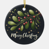 愛のクリスマスに自分自身を包む セラミックオーナメント (正面)