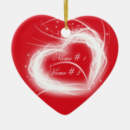愛のクリスマスの装飾 セラミックオーナメント (正面)