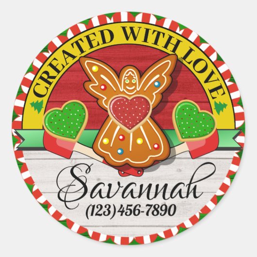 愛のクリスマスステッカーで作成 ラウンドシール (正面)