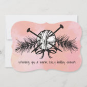 愛のクリスマスニードルで手作りの糸編み物 シーズンカード (正面)