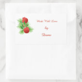 愛のクリスマスラベルで作られる 長方形シール (バッグ)