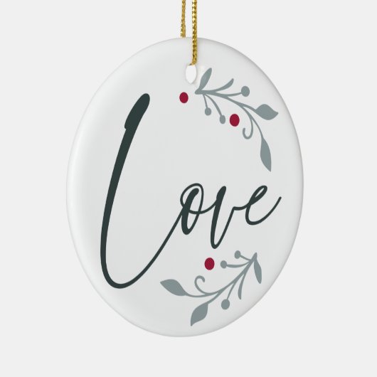 愛のクリパーソナライズされたスマス セラミックオーナメント (右)