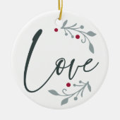 愛のクリパーソナライズされたスマス セラミックオーナメント (正面)