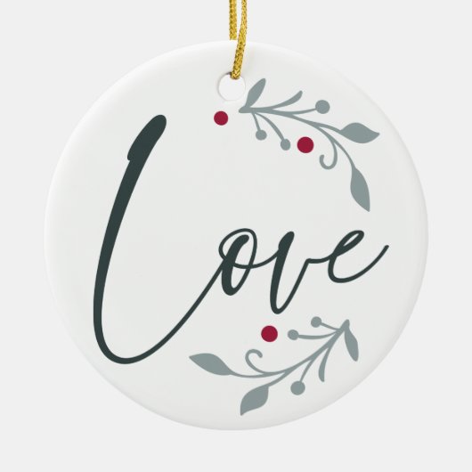 愛のクリパーソナライズされたスマス セラミックオーナメント (正面)