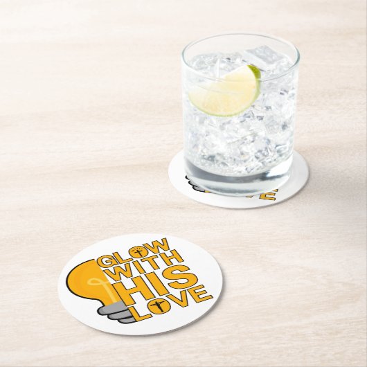 愛のコースターで輝く ラウンドペーパーコースター (インサイチュ)