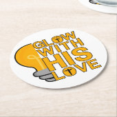 愛のコースターで輝く ラウンドペーパーコースター (アングル)