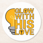 愛のコースターで輝く ラウンドペーパーコースター (正面)