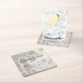 愛のコースター結婚への応援 スクエアペーパーコースター (インサイチュ)