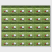 愛のゴルフボールが緑に浮かぶゴルフマザーズデイ ラッピングペーパー (フラット)