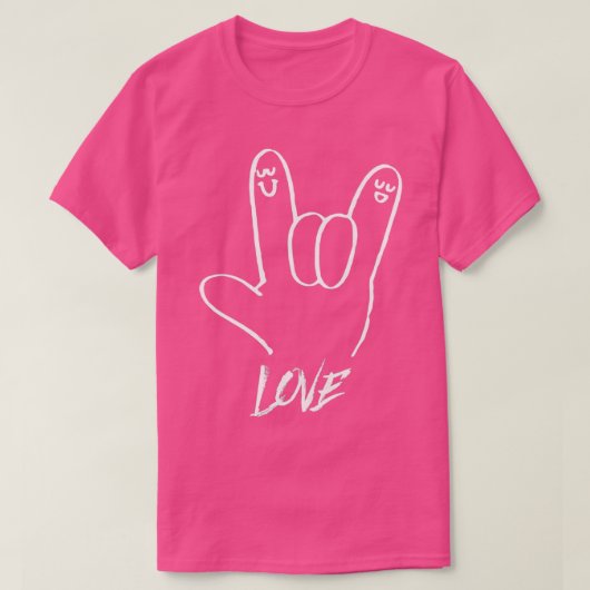 愛のサインと手話の愛 Tシャツ (デザイン正面)