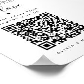 愛のサインを撮れ。白黒QRコ結婚ード ポスター (角)