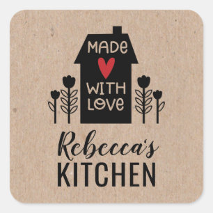 愛のシンプル筏で作られた可愛い スクエアシール