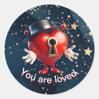 愛のシンボルのシール ラウンドシール