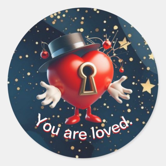 愛のシンボルのシール ラウンドシール (正面)