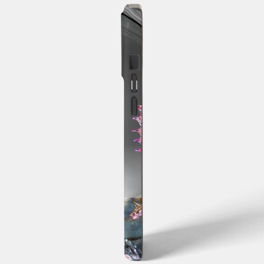 愛のシーホース、ピンクのティール(緑がかった色)ブルーの母の真珠 Case-Mate iPhoneケース (裏面 / 左)