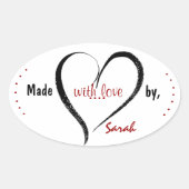 愛のシールで作らカスタムれる 楕円形シール (正面)