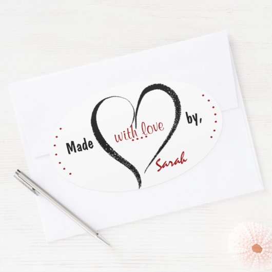 愛のシールで作らカスタムれる 楕円形シール (封筒)