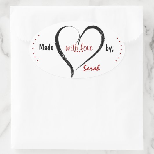 愛のシールで作らカスタムれる 楕円形シール (バッグ)