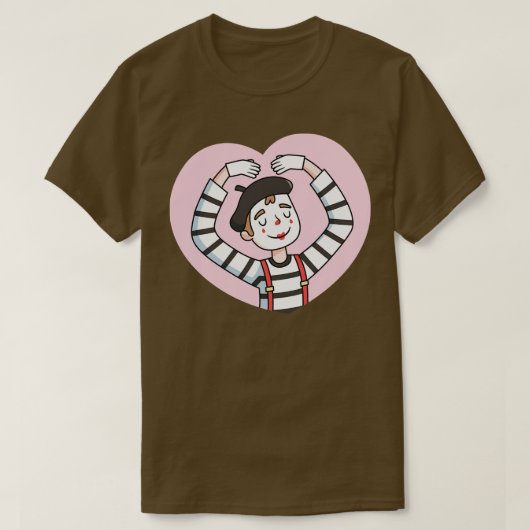 愛のジェスチャーでかわいいMIME Tシャツ (デザイン正面)