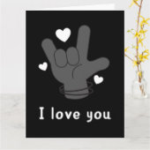 愛のジェスチャー 手話 カード (黄色い花)