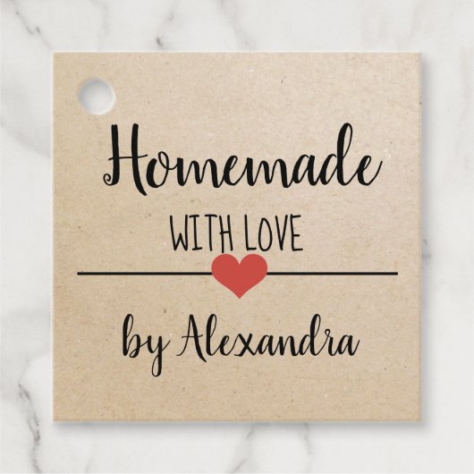 愛のスクリプトの手作りクラフトカスタムメッセージカード フェイバータグ (正面)