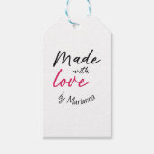 愛のステッカーで作ったかわいい ギフトタグ (正面)