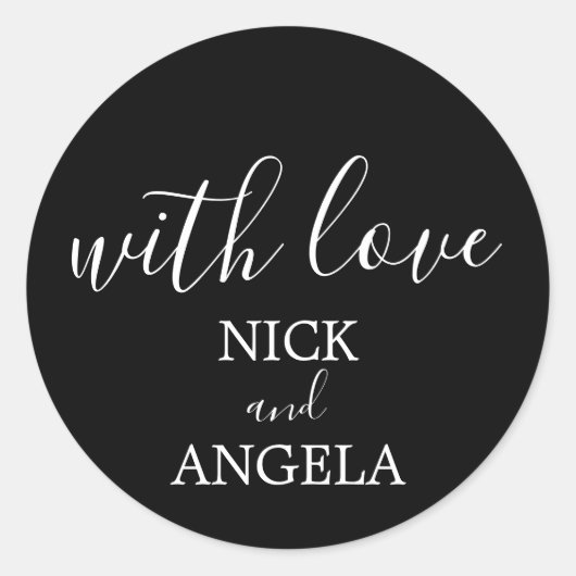 愛のステッカーで白黒ありがとう ラウンドシール (正面)