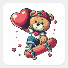 愛のステッカーを送信 スクエアシール