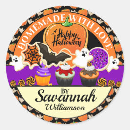 愛のステッカー付きハロウィーン自家製 ラウンドシール