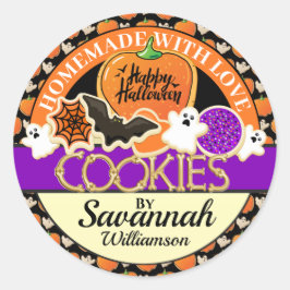 愛のステッカー付きハロウィーン自家製 ラウンドシール