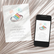 愛のスライス |婚約パーティ招待状