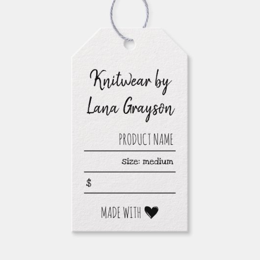 愛のソーシャルメディア価格で作られる ギフトタグ (正面)